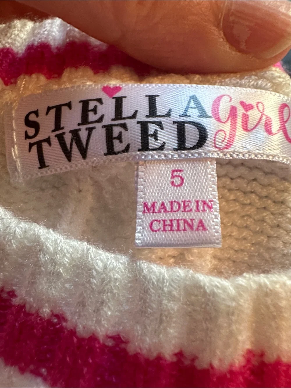 Stella & Tweed Girls Size 5 Teddy Bear Cable Knit Sweater Pink NWT